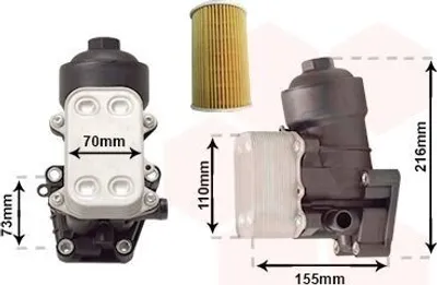 Produktbild von VAN WEZEL 58013721 Ölkühler Motoröl für VW Golf VII Schrägheck (5G1, BQ1, BE1, BE2) GOLF VI (5K1) Polo Schrägheck (6R1, 6C1) für AUDI A4 Avant