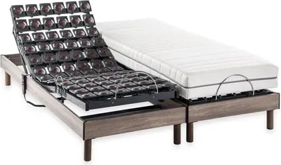Image de Ensemble Relaxation Électrique 2x80x200 cm, Matelas Ressorts Ensachés DEKO DREAM ERGO 9 Dreamzone, Sommiers Indépendants Uilix, 7 Zones de Confort