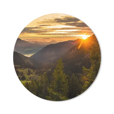Produktbild von MuchoWow® Mauspad Mousepad Alpen - Berg - Sonne 20x20 cm - Mousepads - Maus Mat - Pad - Mausunterlage - Schreibtischmatte