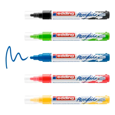 Produktbild von Edding 5100, 5 Stück(e), Schwarz, Rot, Blau, Gelb, Grün, 2 mm, 3 mm, 175 mm, 80,5 mm