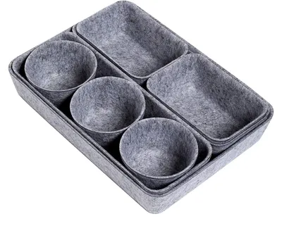 8er-Set Filzkörbe, Aufbewahrungskörbe aus Filz, platzsparend