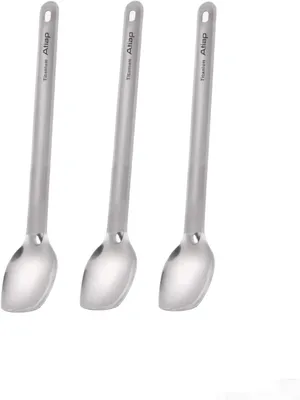 Productafbeelding van Lange handgreep lepel, titanium, 22,5 cm, geschikt voor kamperen