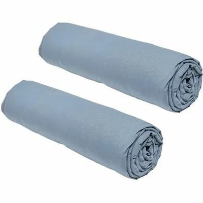 Produktbild von 2 Spannbettlaken – 90 x 190 cm – Denim