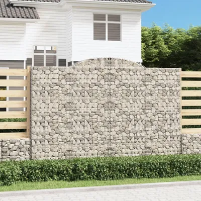 Image de VidaXL Gabions 3 pcs voûtés 300x30x200/220 cm en fer