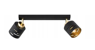 Produktbild von FKL DESIGN Home Deco Deckenlampe Deckenleuchte 2-flammig E27 Metall Lampenshirm Lampe aus Serie (Schwarz, N910-BG2)