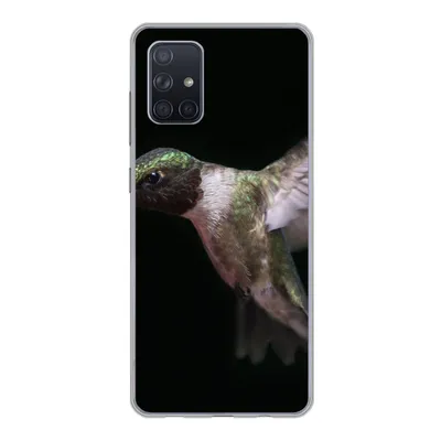 Produktbild von MuchoWow® Handyhülle Schutzhülle Hülle für Samsung Galaxy A51 Rubinkehl-Kolibri auf schwarzem Hintergrund Silikon Softcase Handy Hülle