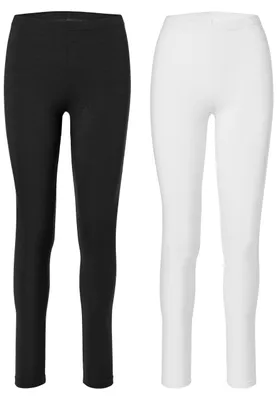 Image de Merry Style Lot de 2 pantalons pour femmes en coton MS10-198 (noir/blanc, M)
