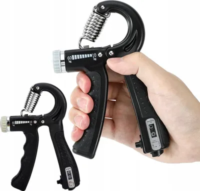 Produktbild von Handtrainer mit einstellbarem Widerstand 10-60kg, Zähler und gummiertem Griff für Muskelaufbau