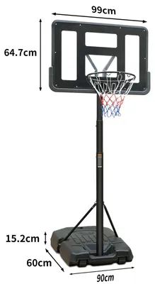 Produktbild von Basketballkorb, höhenverstellbar, langlebige PVC-Backboard, Wie gezeigt