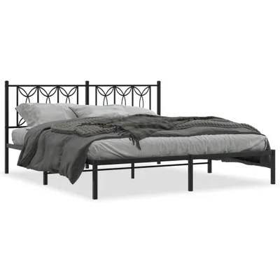 Obrázok produktu pre vidaXL Detská posteľ s čelom kovová čierna 183x213 cm
