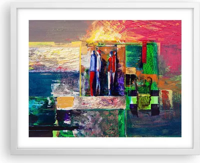 Produktbild von Gerahmtes Poster - Weißer Rahmen - Abstraktion modern - 50x40 cm - Wand Bild - Wanddeko - Wandbilder - Kunstposter - Wandposter - Bilderrahmen - Bilder - Kunstdruck - Wandbild - P2WAA50x40-3670