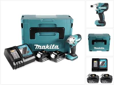 Produktbild von Makita DTD 156 RGJ Akku Schlagschrauber 18V 155Nm + 2x Akku 6,0Ah + Ladegerät + Makpac