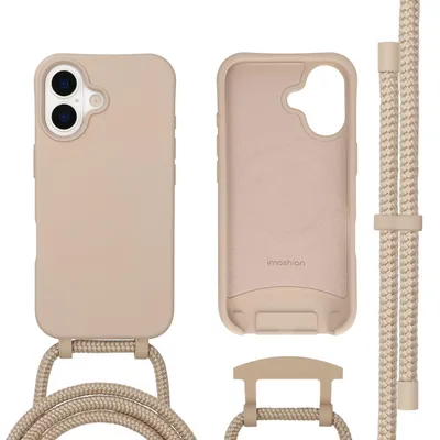 Imagen del producto de Cubierta trasera de color con cordón desmontable con MagSafe para Apple iPhone 17 - Nude