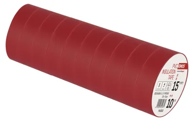 Izolační páska PVC 15mm / 10m červená, 10 ks