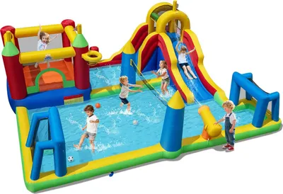 Produktbild von Aufblasbarer Wasserpark mit Rutsche, Pool und Kletterwand