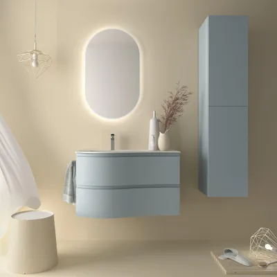 Immagine prodotto di Armadio sospeso Salgar MAM 900 BLUE FOG a destra 2 guide in metallo con chiusura ammortizzata 897 x 540 x 505 mm
