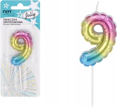 Zdjęcie produktu dla Świeczki urodzinowe cyferki 9 świeczka na tort