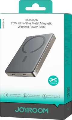 Zdjęcie produktu dla Joyroom Ultrathin Magnetyczny Powerbank 10000mAh, 20W - Tytanowy