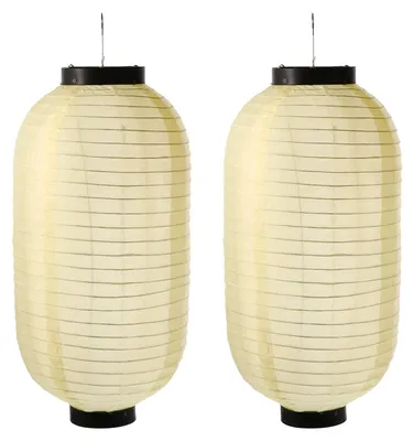 Immagine prodotto di 2 lanterne giapponesi in seta – Lampada a sospensione tradizionale per decorazione