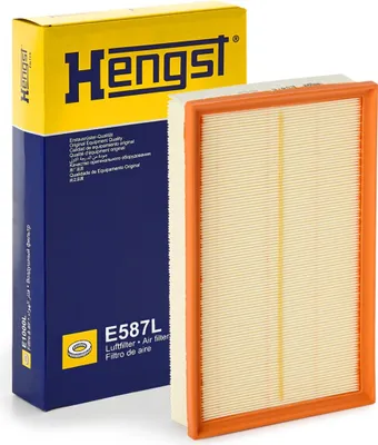 Produktbild von Luftfilter HENGST FILTER E587L für VW Transporter V Bus (7HB, 7HJ, 7EB, 7EJ, 7EF, 7EG, 7HF, 7EC) Filtereinsatz