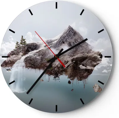 Produktbild von Wanduhr - Rund - Glasuhr - Umwelt Natur - 30x30cm - Schleichendes Uhrwerk - Lautlos - zum Aufhängen bereit - Dekoration Modern - Wanddekoration aus Glas - C3AR30x30-3548