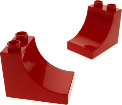 Produktbild von 2x Lego Duplo Dach Stein rot 2x3x2 Kurve 3191 10527 6157 2580 10514 5544 2301