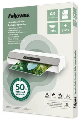 Produktbild von Fellowes Laminierhüllen A3 glänzend 100 Stück Thermodruck