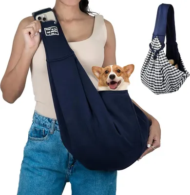 Imagen del producto de Bolsa transportadora para perros, hasta 7,5 kg, con correa de hombro ajustable, 63,5 x 25,5 cm, apta para perros y gatos