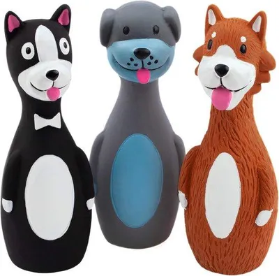 Produktbild von Famanu Hundespielzeug aus Latex – Kauwspeelzeug – Set von 3