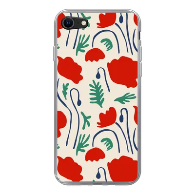 Produktbild von MuchoWow® Handyhülle Schutzhülle Hülle für iPhone SE 2020 Blumen - Rose - Muster Silikon Softcase Handy Hülle - Kartenbesitzer
