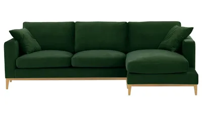 Produktbild von SLF24 - Rechtsseitiges Ecksofa Covex Wood - dunkelgrün - Velluto 10