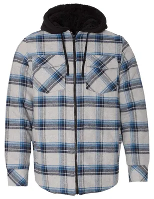Produktbild von Burnside - Kapuzenpullover für Herren, Sherpa-Futter, Flanell LT5877 (XXL) (Grau/Blau)