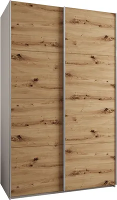 Produktbild von MEBLE KRYSPOL LUX 1 Kleiderschrank - 245,5x150x64cm - Weiß, Artisan, Silber