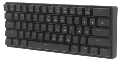 Obrázok produktu pre Mechanická herná klávesnica s 61 klávesmi s červenými spínačmi – prenosná miniklávesnica s LED podsvietením pre počítače s Windows a notebooky