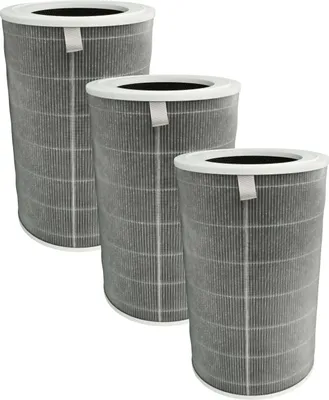 Produktbild von vhbw 3x Aktivkohlefilter kompatibel mit Xiaomi Smart Air Purifier 4 Pro Luftreiniger - H12 Luftfilter Grau Weiß