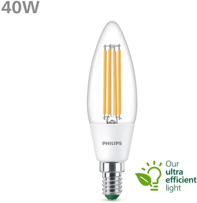 Immagine prodotto di Philips by Signify Philips Candela a filamento trasparente 40W B35 E14
