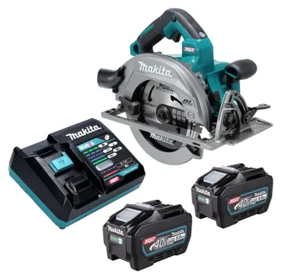 Produktbild von Makita HS 003 GT201 Akku Handkreissäge 40 V max. 190 mm Brushless + 2x Akku 5,0 Ah + Ladegerät
