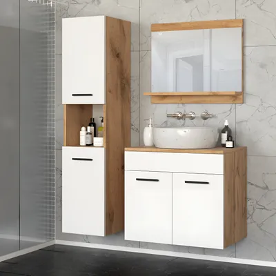 Zdjęcie produktu dla Blanco ® Meble łazienkowe Zestaw mebli łazienkowych PARIS 2 Meble do łazienki BIAŁY