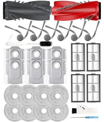 Immagine prodotto di INF Kit Ricambi per Robot Aspirapolvere compatibile con Robrock Saros 10R, Saros 20, Qrevo Edge 2 — Spazzole, Filtri e Panni Mopp Completi