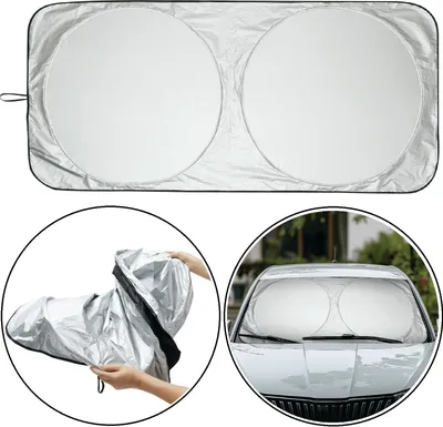 Produktbild von Scheibenabdeckung für Windschutzscheibe 150x70cm – Frontscheibenabdeckung Sonnenschutz Auto mit Gummischlaufe und Tasche