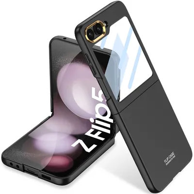 Obrázek produktu pro Tenké matné PC pouzdro na Samsung Galaxy Z Flip 5 s ochranou displeje a objektivu kamery černé