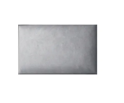 A single gray upholstered wall panel is shown against a white background.