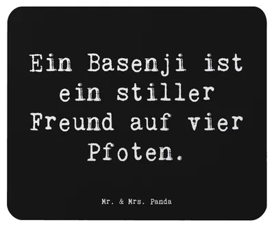 Produktbild von Mr. & Mrs. Panda Mousepad Spruch Basenji Freund - Schwarz - Geschenk, loyaler Begleiter, mausteppich, Mouse Pad, Hunderassen, Hunderasse, Hundeliebhaber, treuer, pc