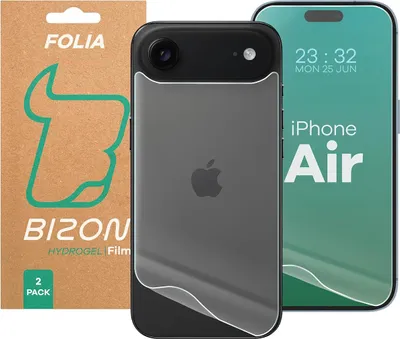 Produktbild von Hydrogel Folie für Display und Rückseite Bizon Glass Hydrogel Pack für iPhone Air, 2 Stück