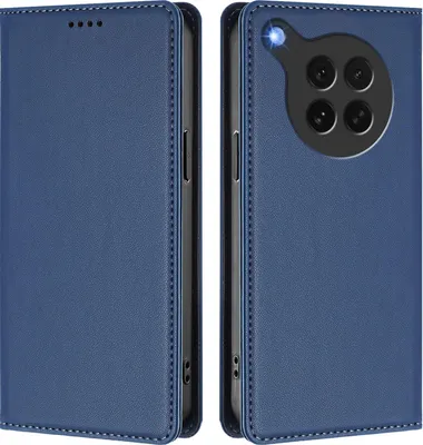Produktbild von Handyhülle für Oppo Find X8s, Kunstleder Klapphülle Stoßfeste Magnetische Hülle mit Ständer Dunkelblau