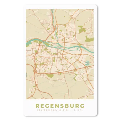 Produktbild von MuchoWow® Mauspad Mousepad Regensburg - Karte - Vintage - Stadtplan 40x60 cm - Mousepads - Maus Mat - Pad - Mausunterlage - Schreibtisch Accesoire