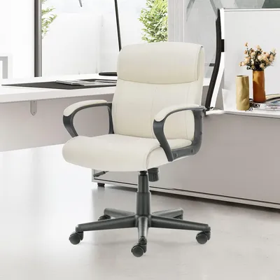 Obrázok produktu pre Kancelárska stolička s vysokým operadlom – čierna umelá koža – ergonomická s opierkou hlavy