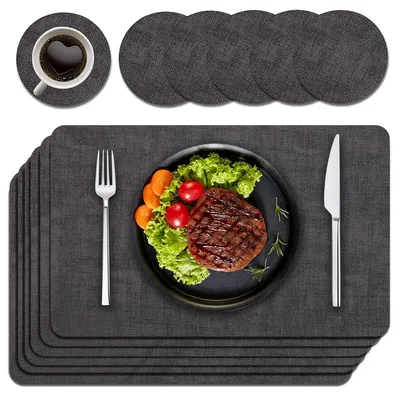 Produktbild von Tischuntersetzer und Platzsets - Set aus 6 - Graues PVC