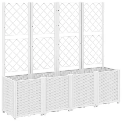 Immagine prodotto di vidaXL Fioriera con traliccio Bianco 160x40x140 cm PP