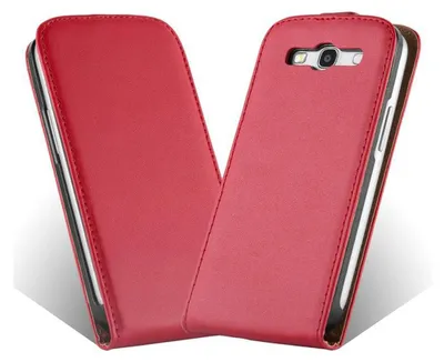 Produktbild von Cadorabo Hülle für Samsung Galaxy A3 2015 Schutzhülle in Rot Flip Handyhülle Case Cover Etui Kunstleder